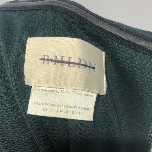 BHLDN Rossi Crepe Maxi Dress Gown Dark Green Size US 12 - Picture 9 of 14